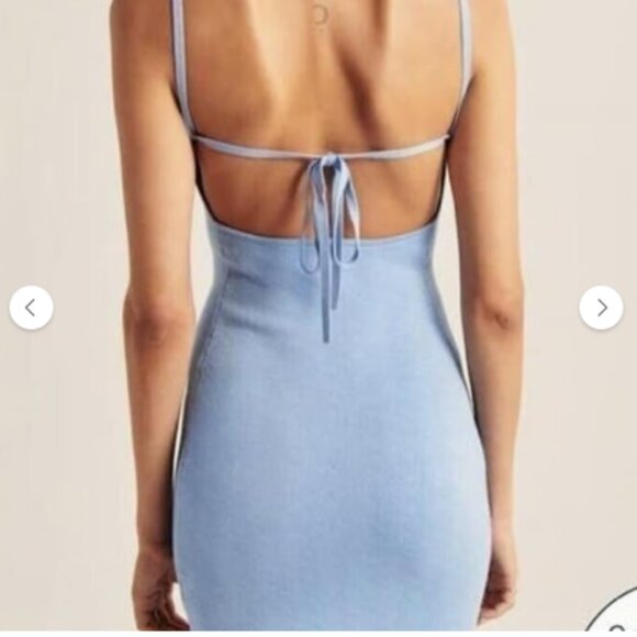 Abercrombie & Fitch Light Blue Mini Knit Dress - Size XS - Picture 2 of 8